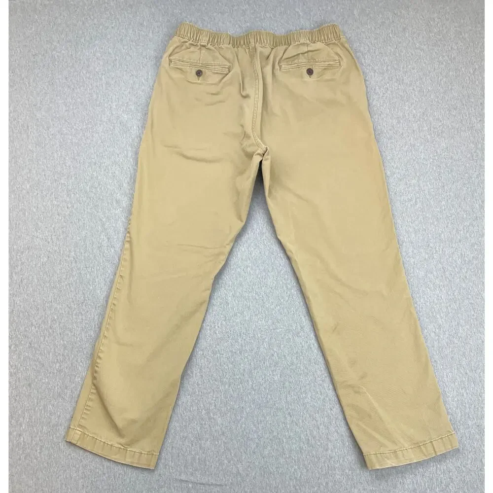LL Bean Pants Mens‎ 30 Beige Cotton Blend Stretch Chino Flat Front Straight Fit